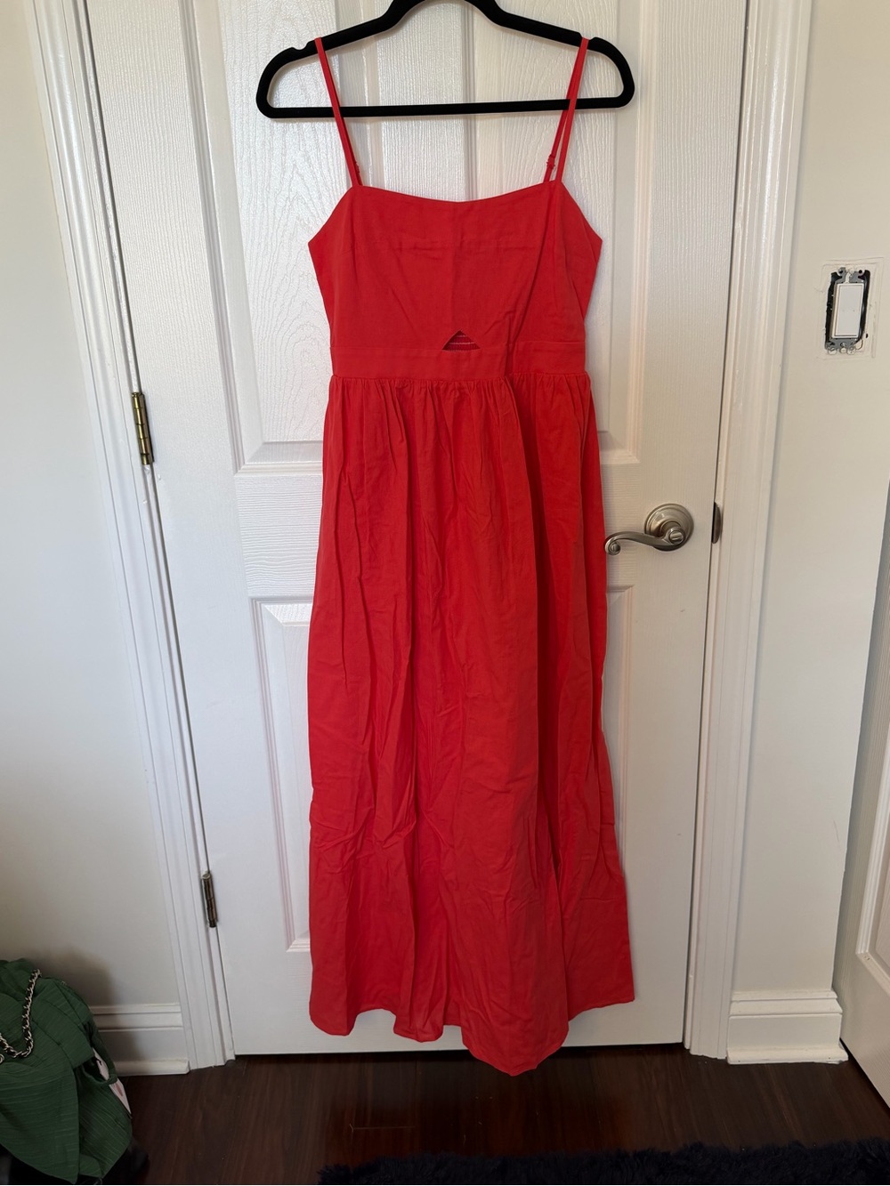 Commense Red Spaghetti Strap Maxi Dress